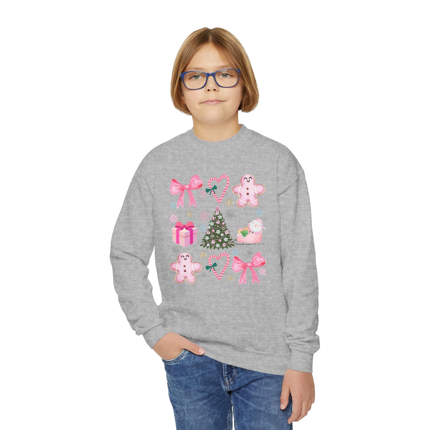 Pink Holiday Decor Sweatshirt- YOUTH