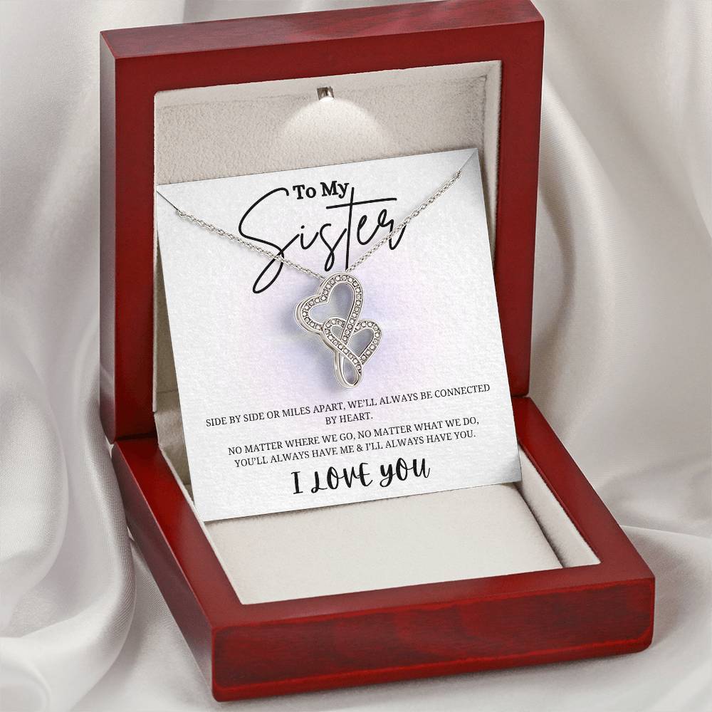 To My Sister Heart to Heart Necklace