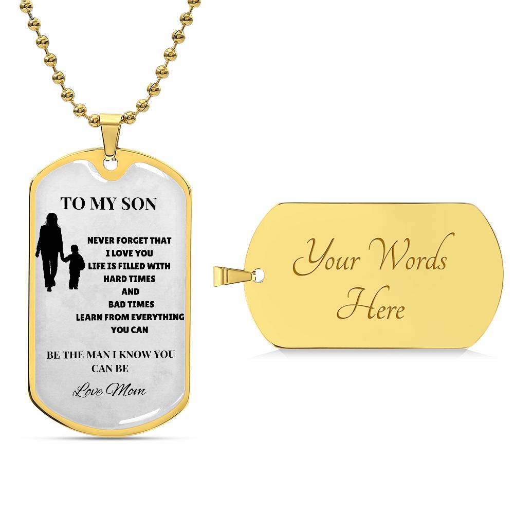 To My Son Luxury Personalized Tag Necklace BEST SELLER