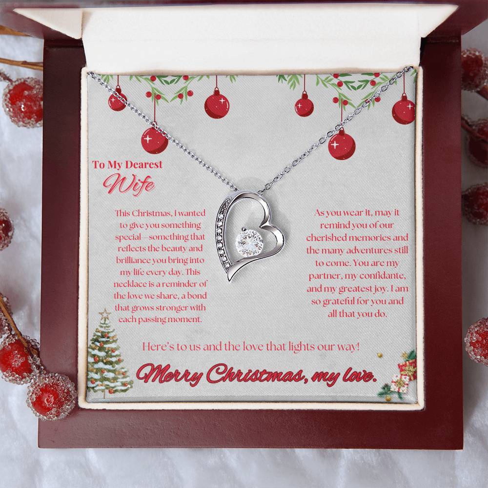 To My Dearest Wife Forever Love Merry Christmas Necklace