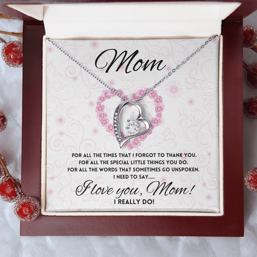I love you Mom, Parent Appreciation Day, Mother's Day Necklace