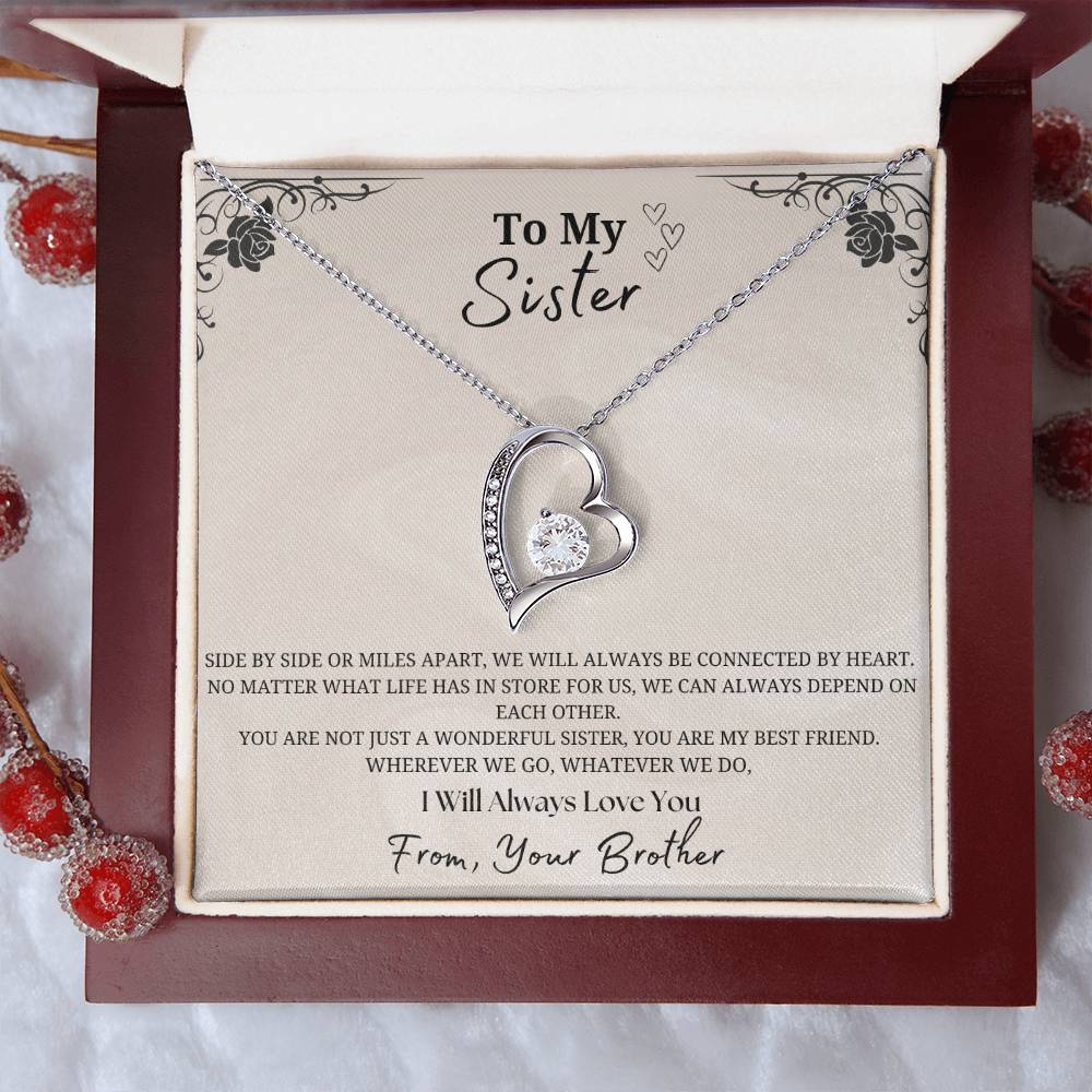To My Sister Forever Love Necklace- From Brother