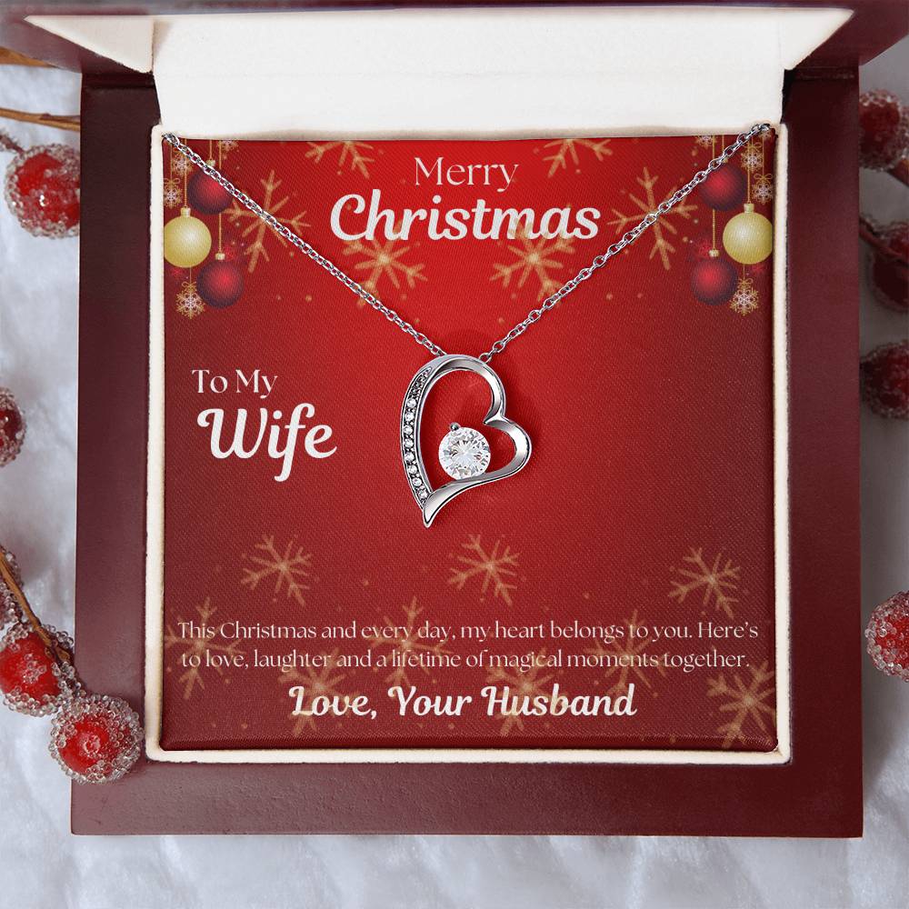 To My Wife Forever Love, Merry Christmas Necklace