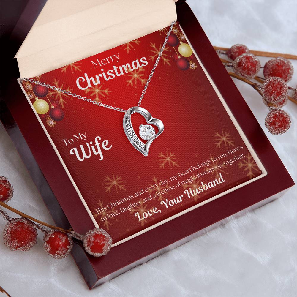 To My Wife Forever Love, Merry Christmas Necklace