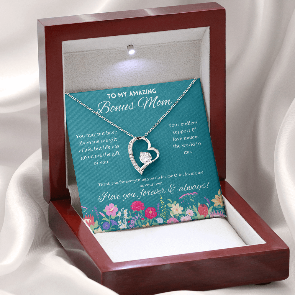 To My Amazing Bonus Mom, Parent Appreciation Day, Mother's Day Necklace