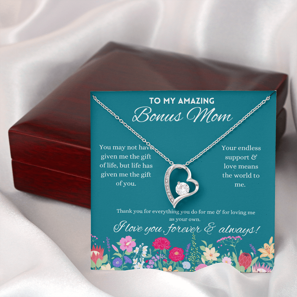 To My Amazing Bonus Mom, Parent Appreciation Day, Mother's Day Necklace
