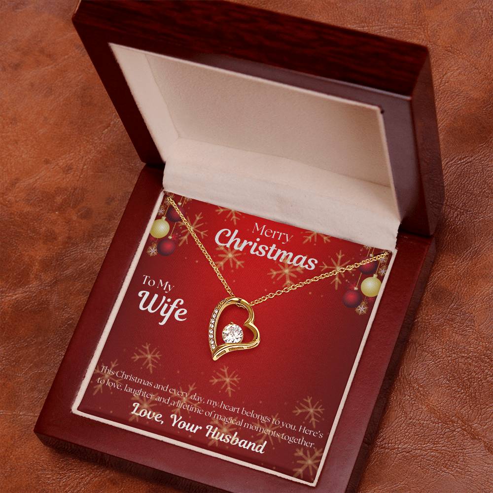 To My Wife Forever Love, Merry Christmas Necklace