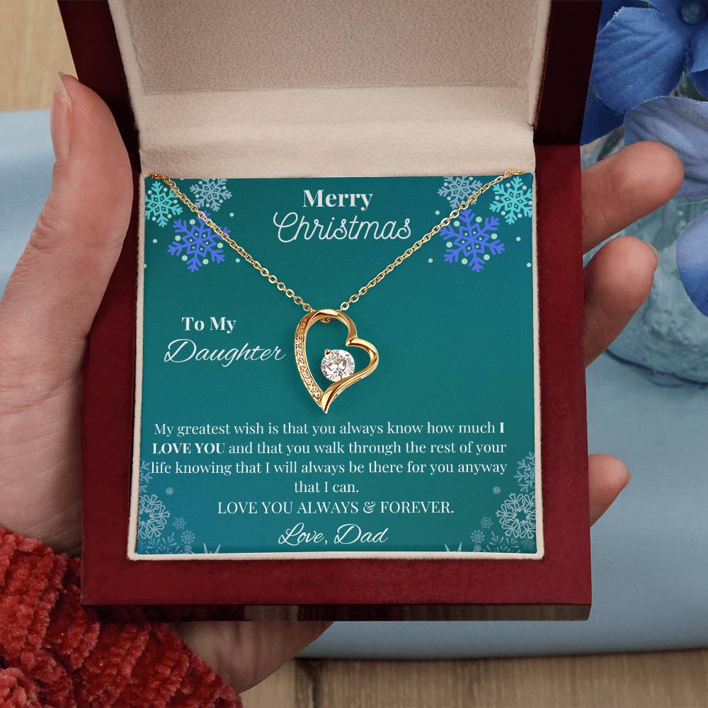To My Daughter, Love Dad Merry Christmas Necklace