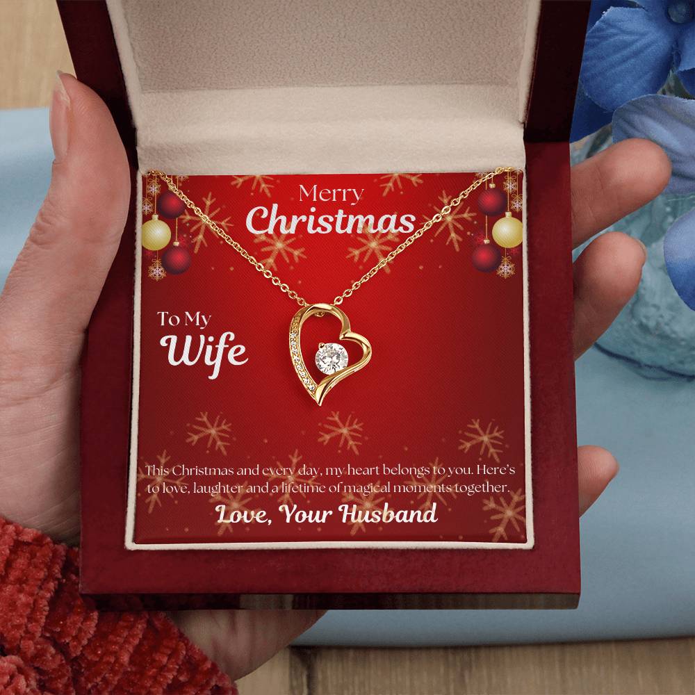 To My Wife Forever Love, Merry Christmas Necklace