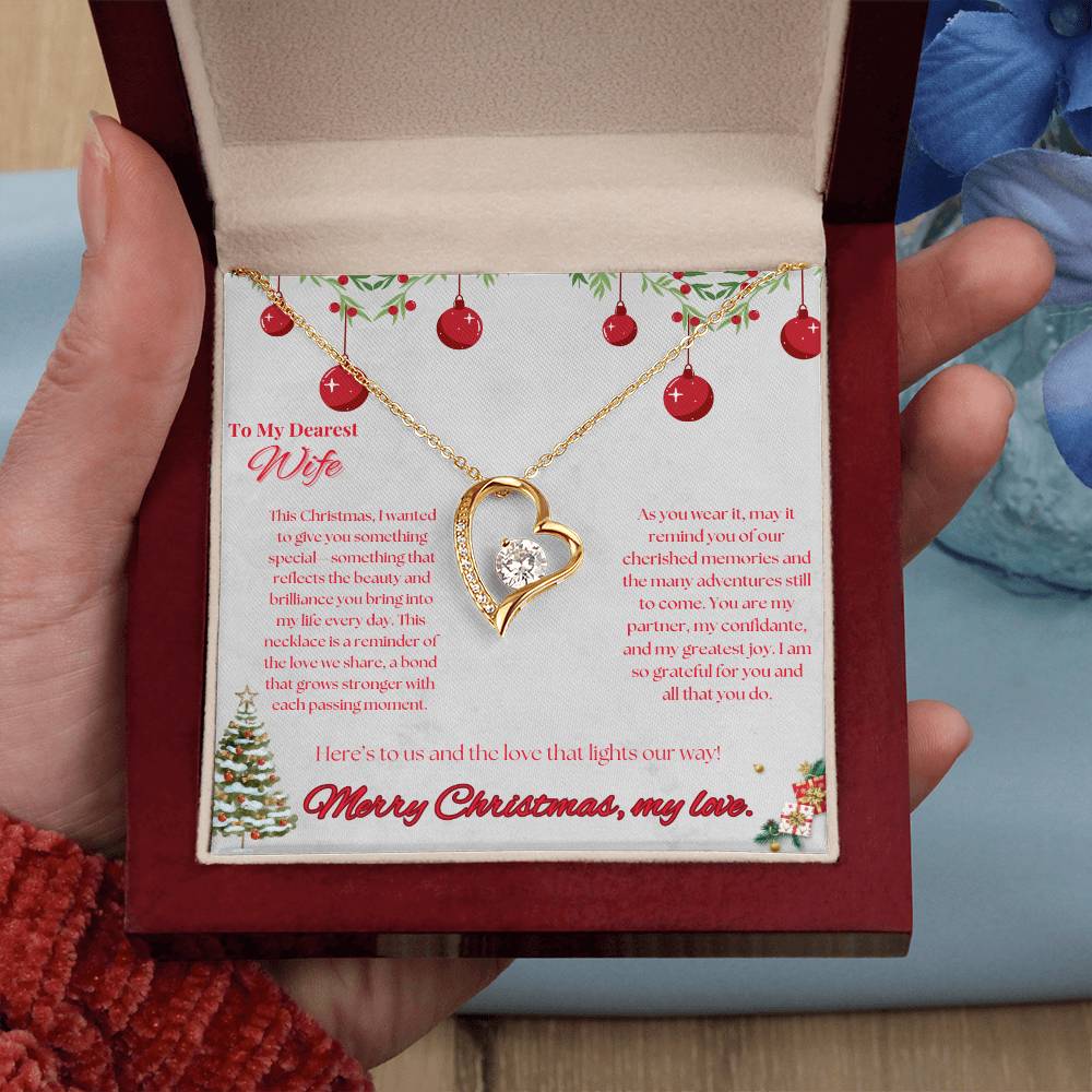 To My Dearest Wife Forever Love Merry Christmas Necklace