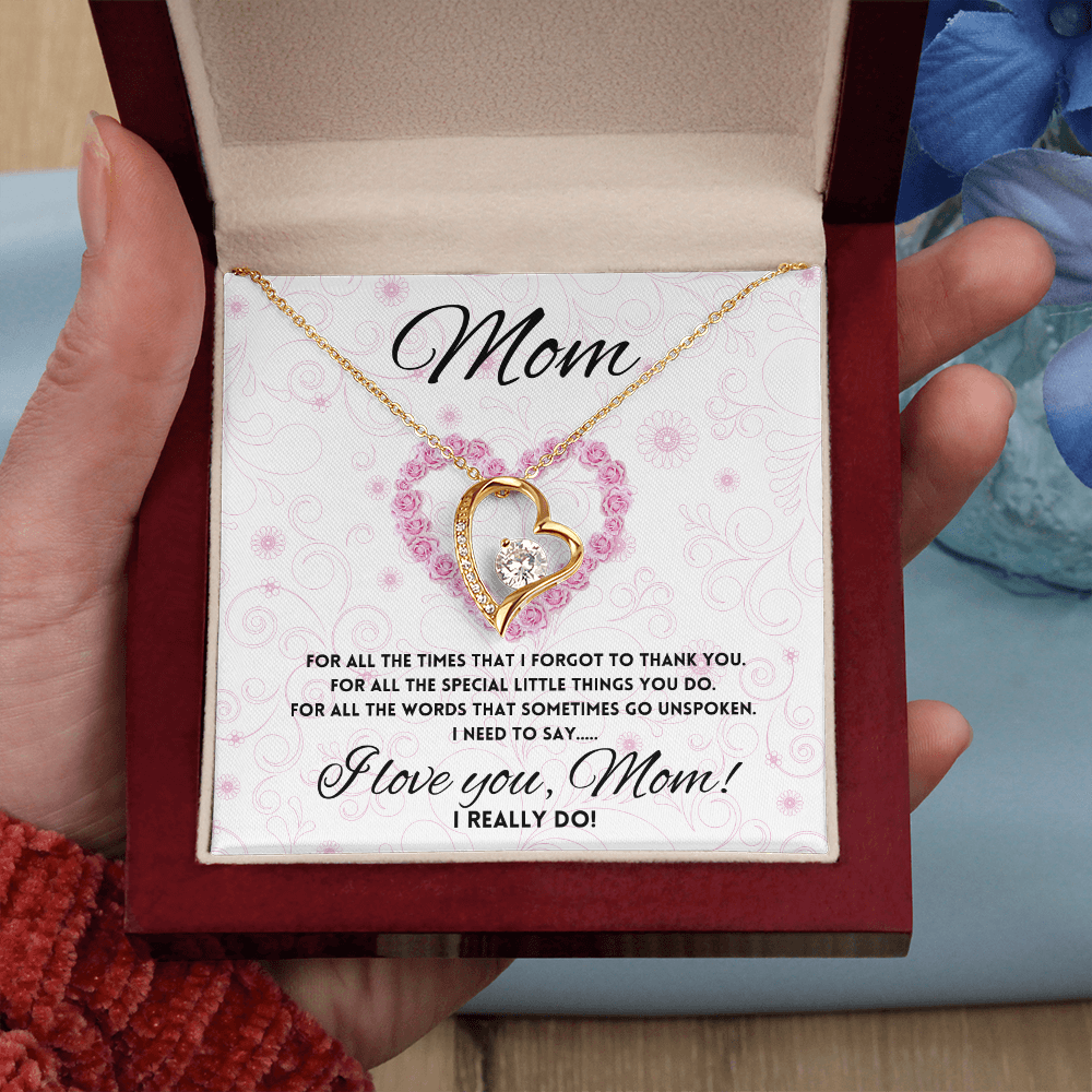 I love you Mom, Parent Appreciation Day, Mother's Day Necklace