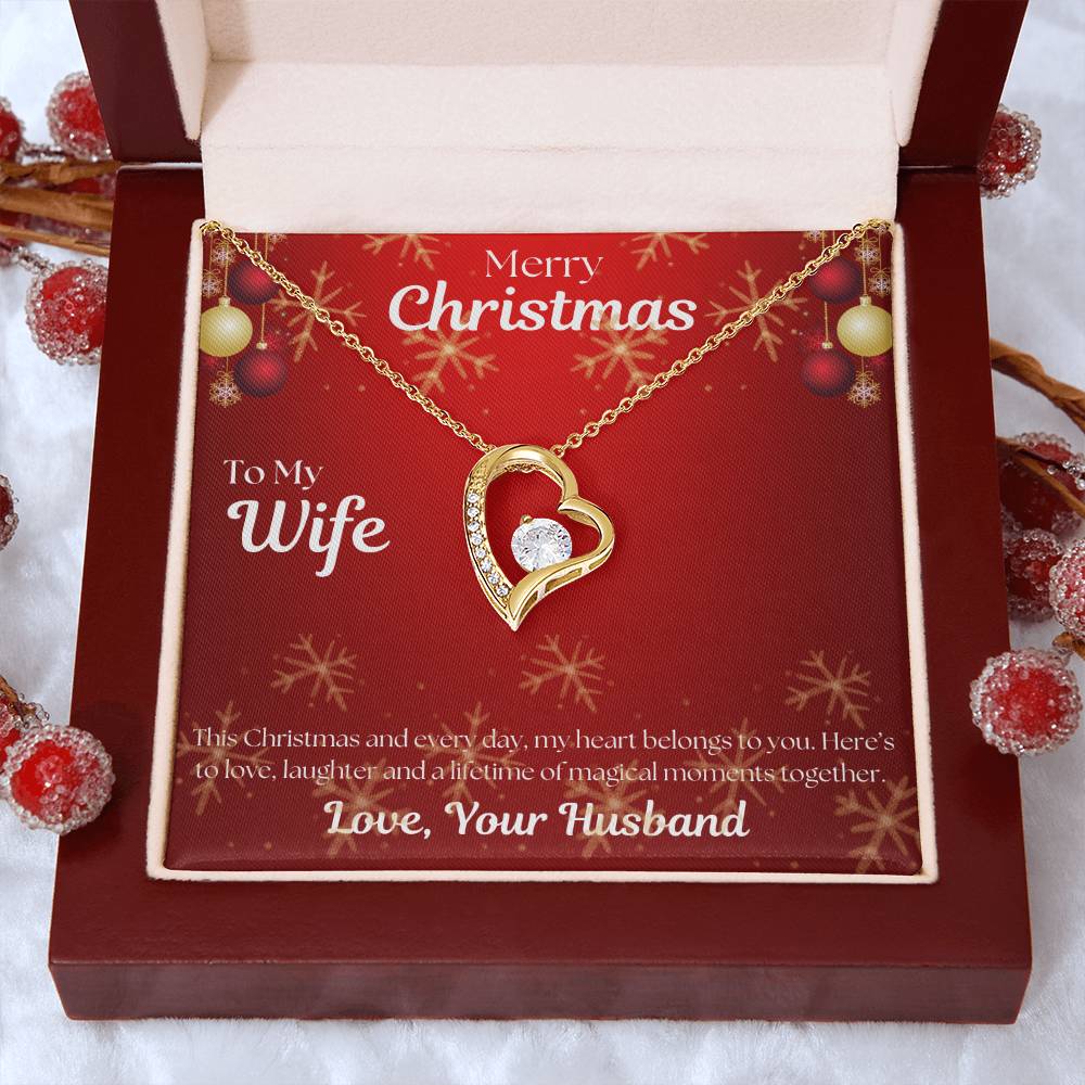 To My Wife Forever Love, Merry Christmas Necklace