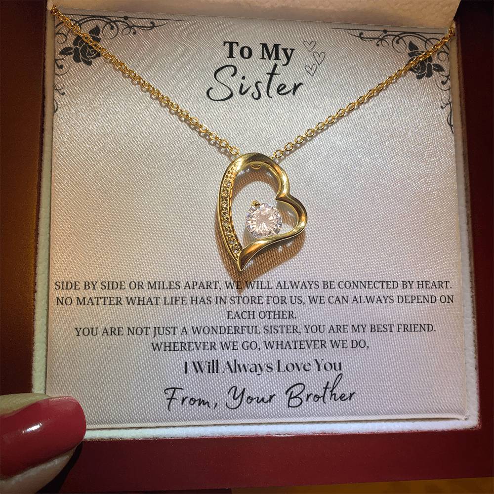 To My Sister Forever Love Necklace- From Brother