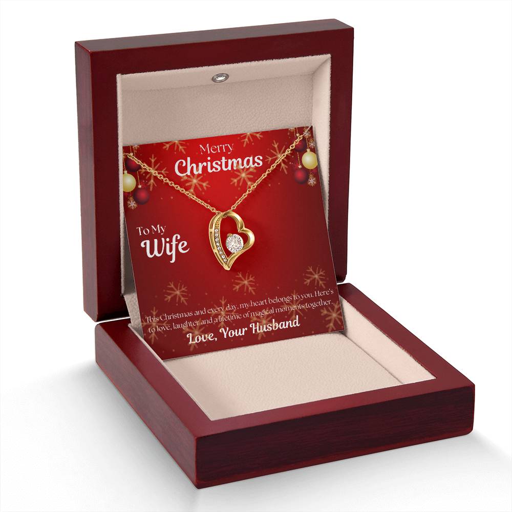 To My Wife Forever Love, Merry Christmas Necklace