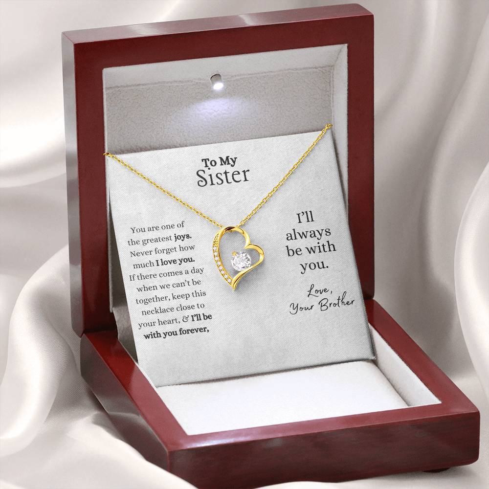 To My Sister Necklace- From Brother