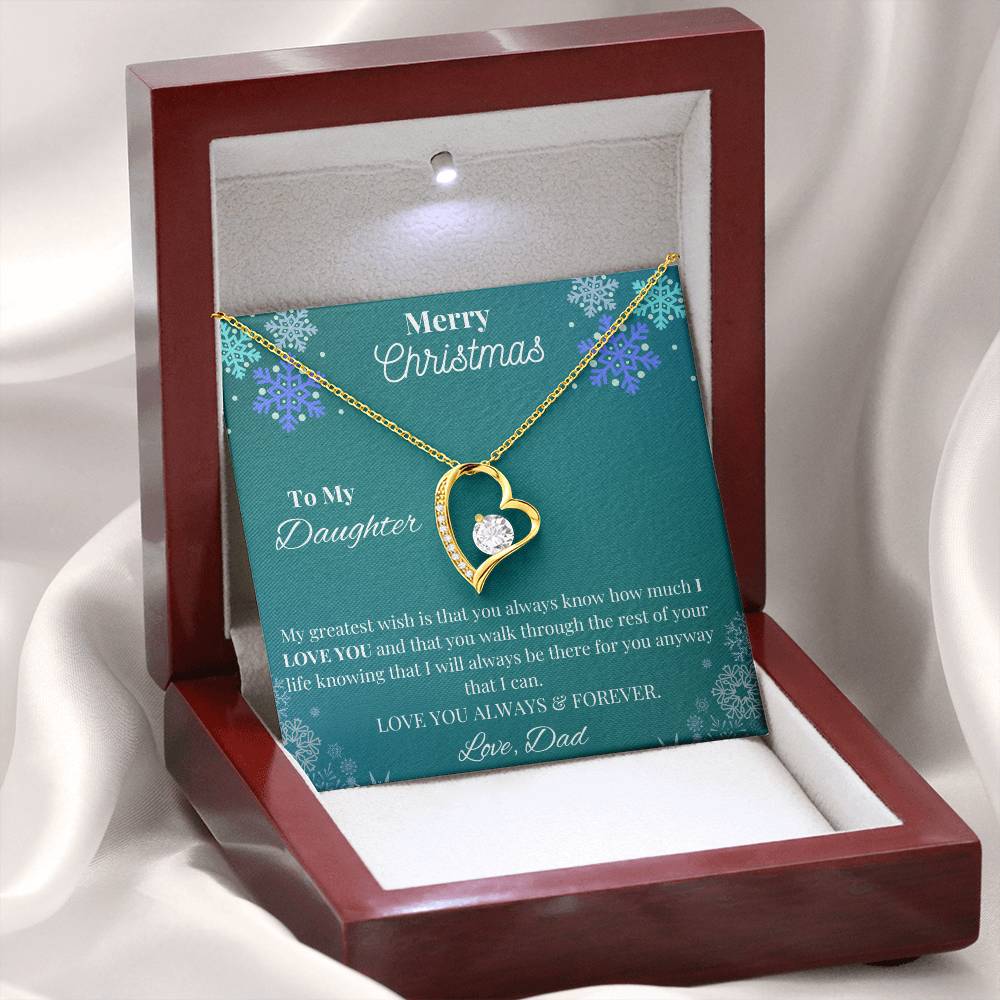 To My Daughter, Love Dad Merry Christmas Necklace