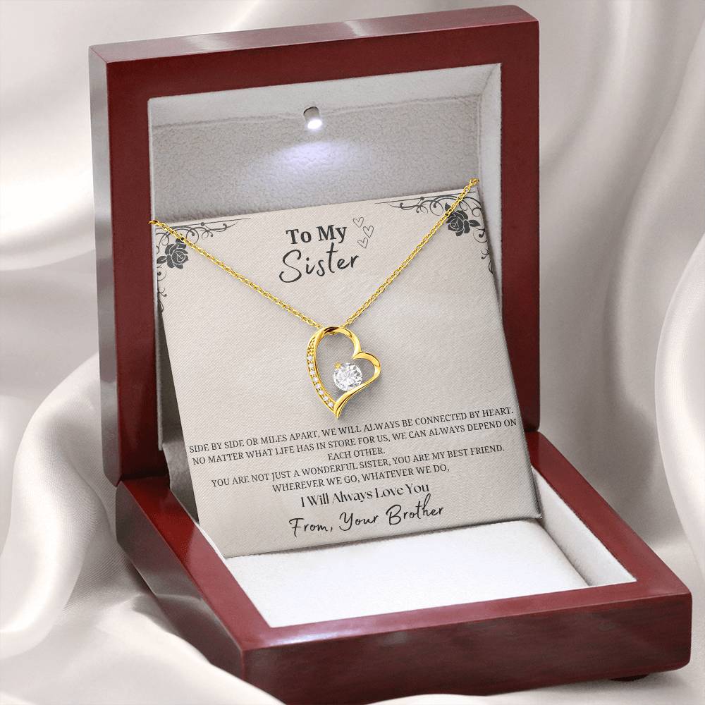 To My Sister Forever Love Necklace- From Brother