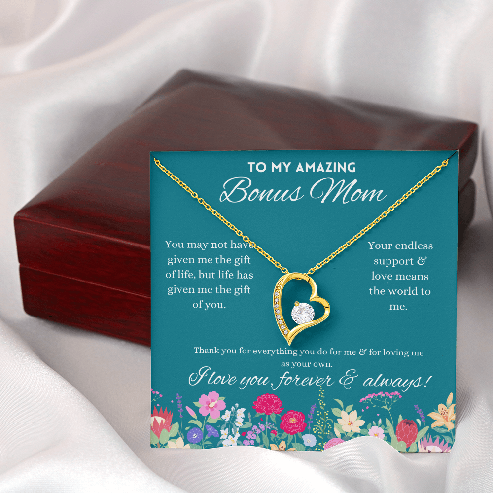 To My Amazing Bonus Mom, Parent Appreciation Day, Mother's Day Necklace