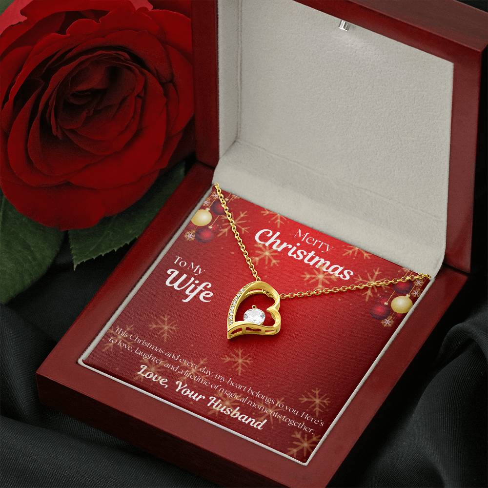 To My Wife Forever Love, Merry Christmas Necklace
