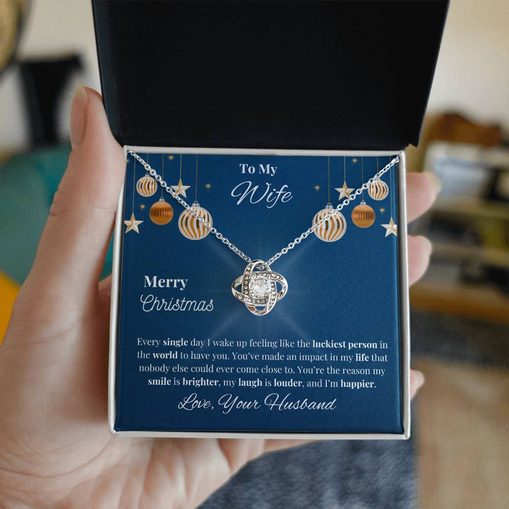 To My Wife Love Knot, Merry Christmas Necklace