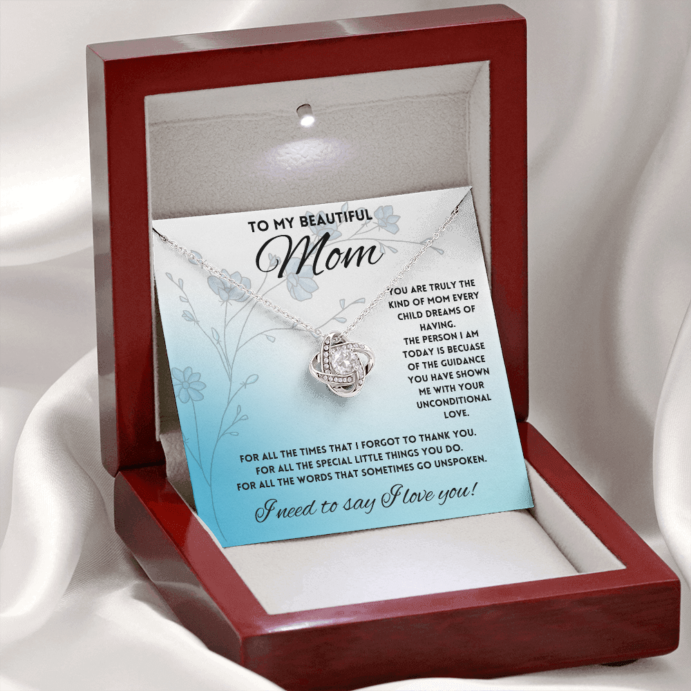 To My Beautiful Mom, Parent Appreciation Day, Mother's Day Necklace