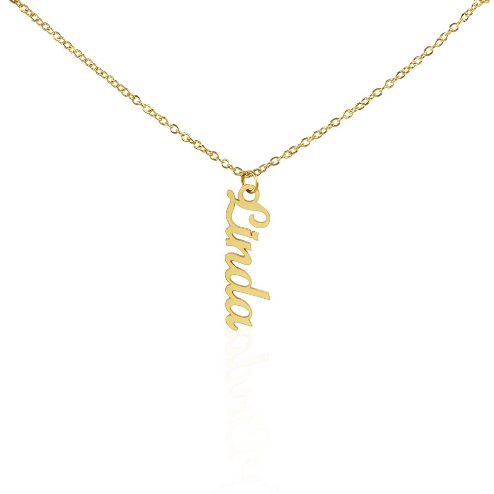 Personalized Vertical Name Plate Necklace