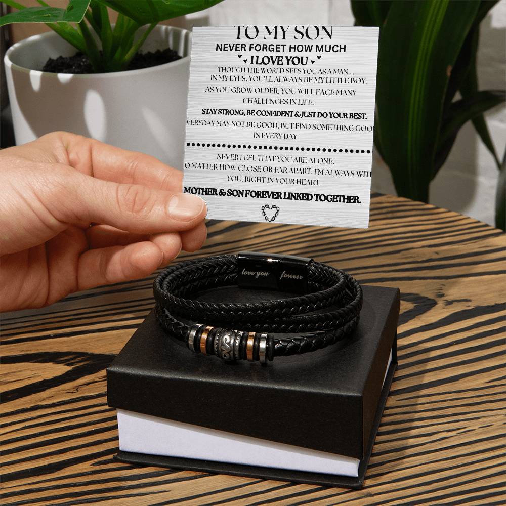 To My Son, Never Forget That I Love You Bracelet- Love Mom