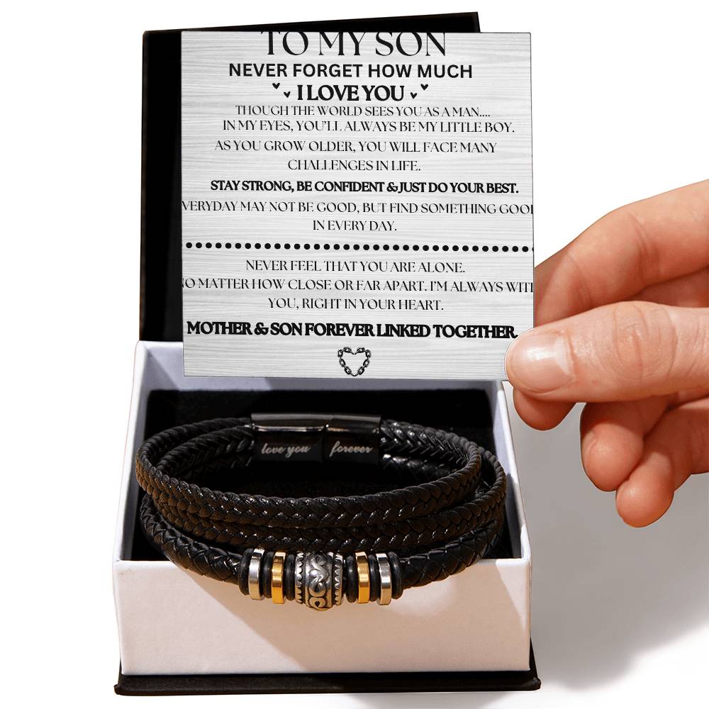 To My Son, Never Forget That I Love You Bracelet- Love Mom