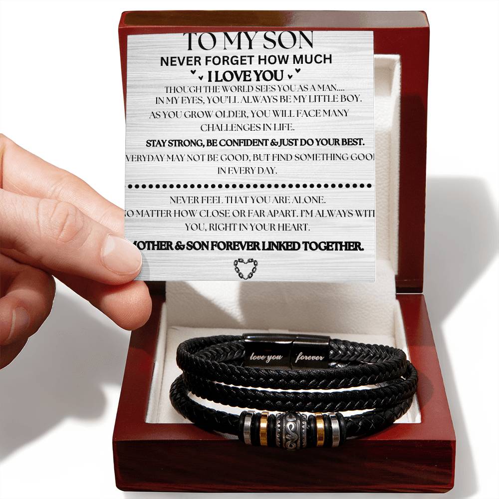 To My Son, Never Forget That I Love You Bracelet- Love Mom