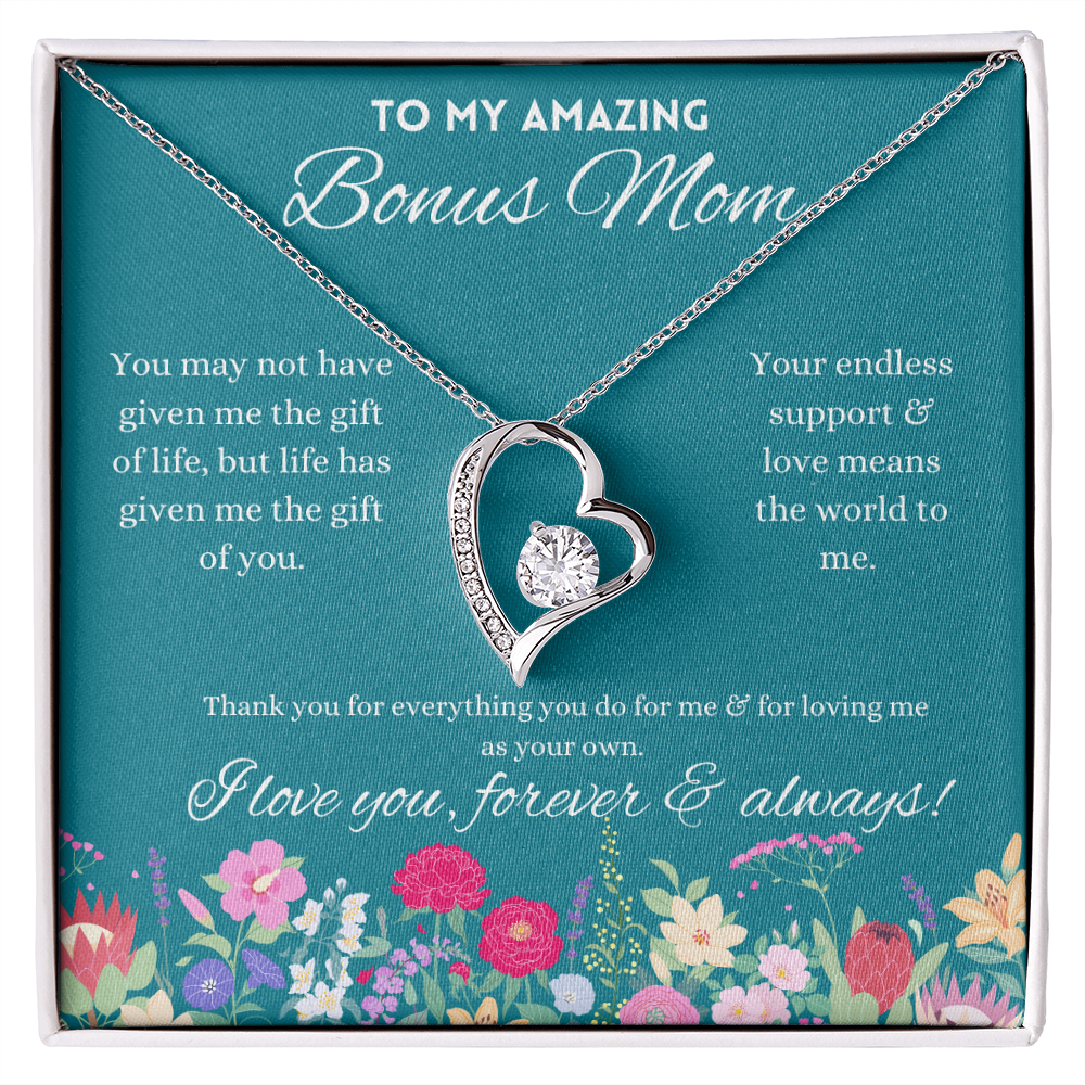 To My Amazing Bonus Mom, Parent Appreciation Day, Mother's Day Necklace