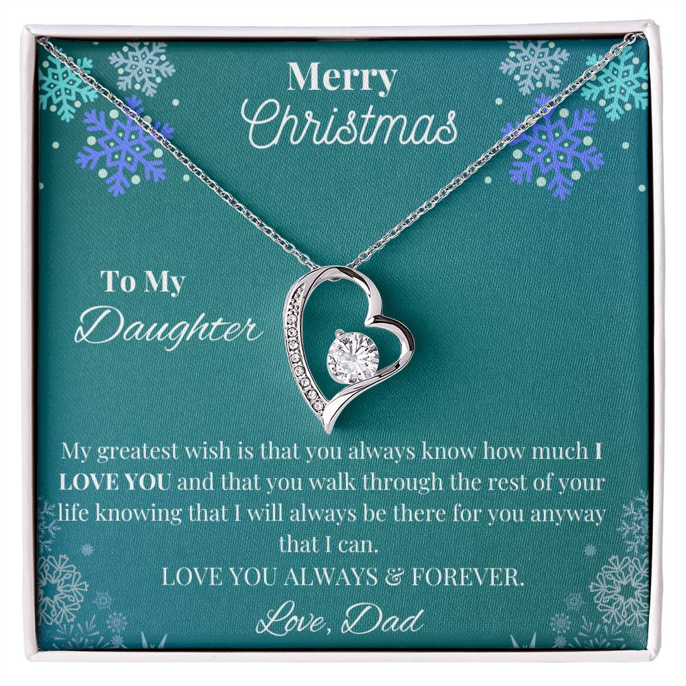 To My Daughter, Love Dad Merry Christmas Necklace