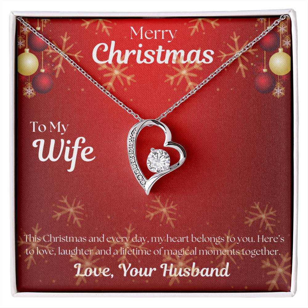 To My Wife Forever Love, Merry Christmas Necklace