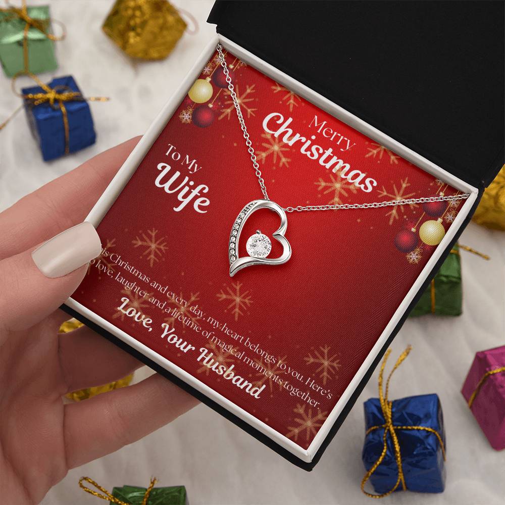 To My Wife Forever Love, Merry Christmas Necklace