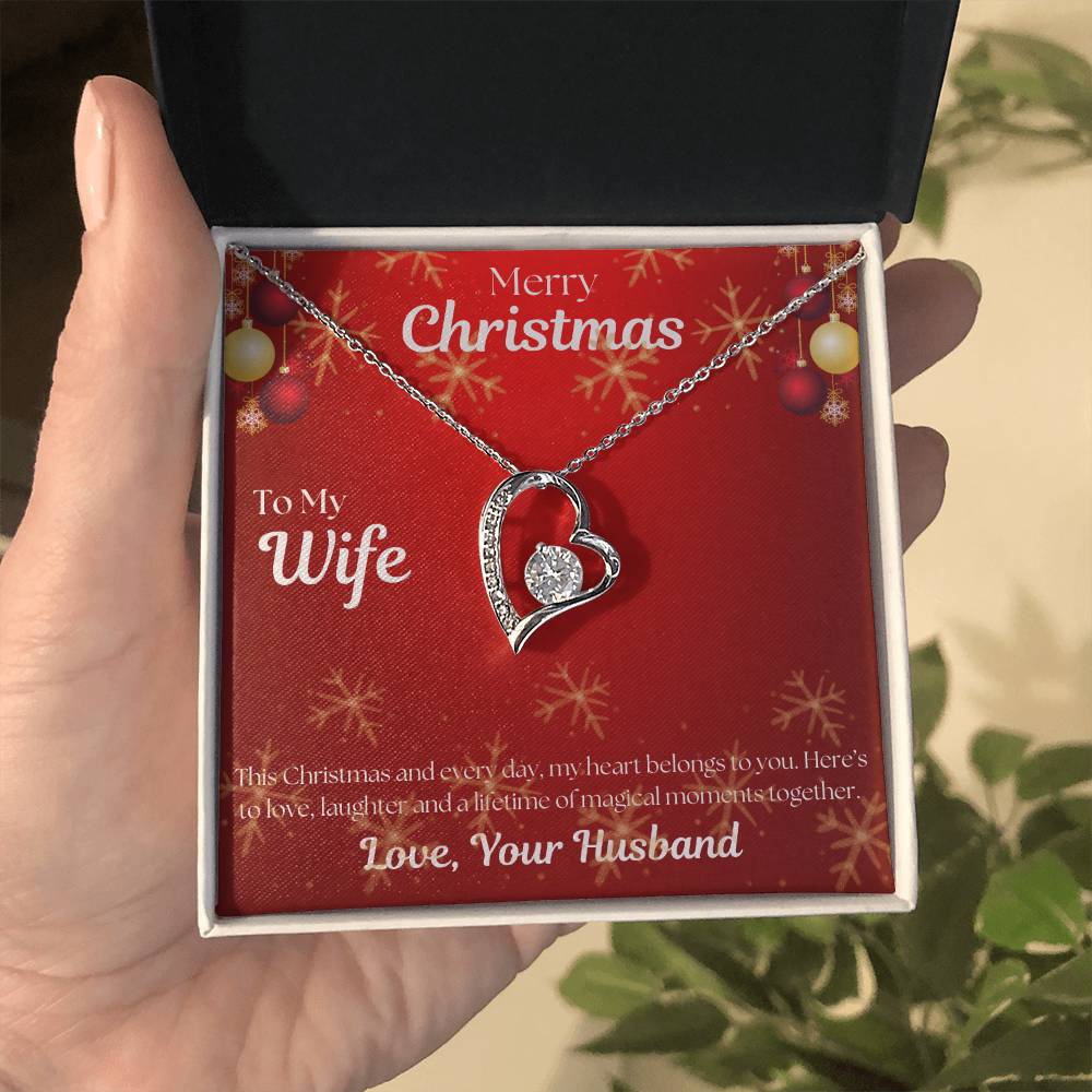 To My Wife Forever Love, Merry Christmas Necklace