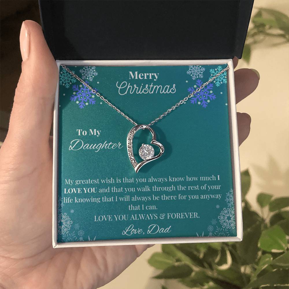 To My Daughter, Love Dad Merry Christmas Necklace