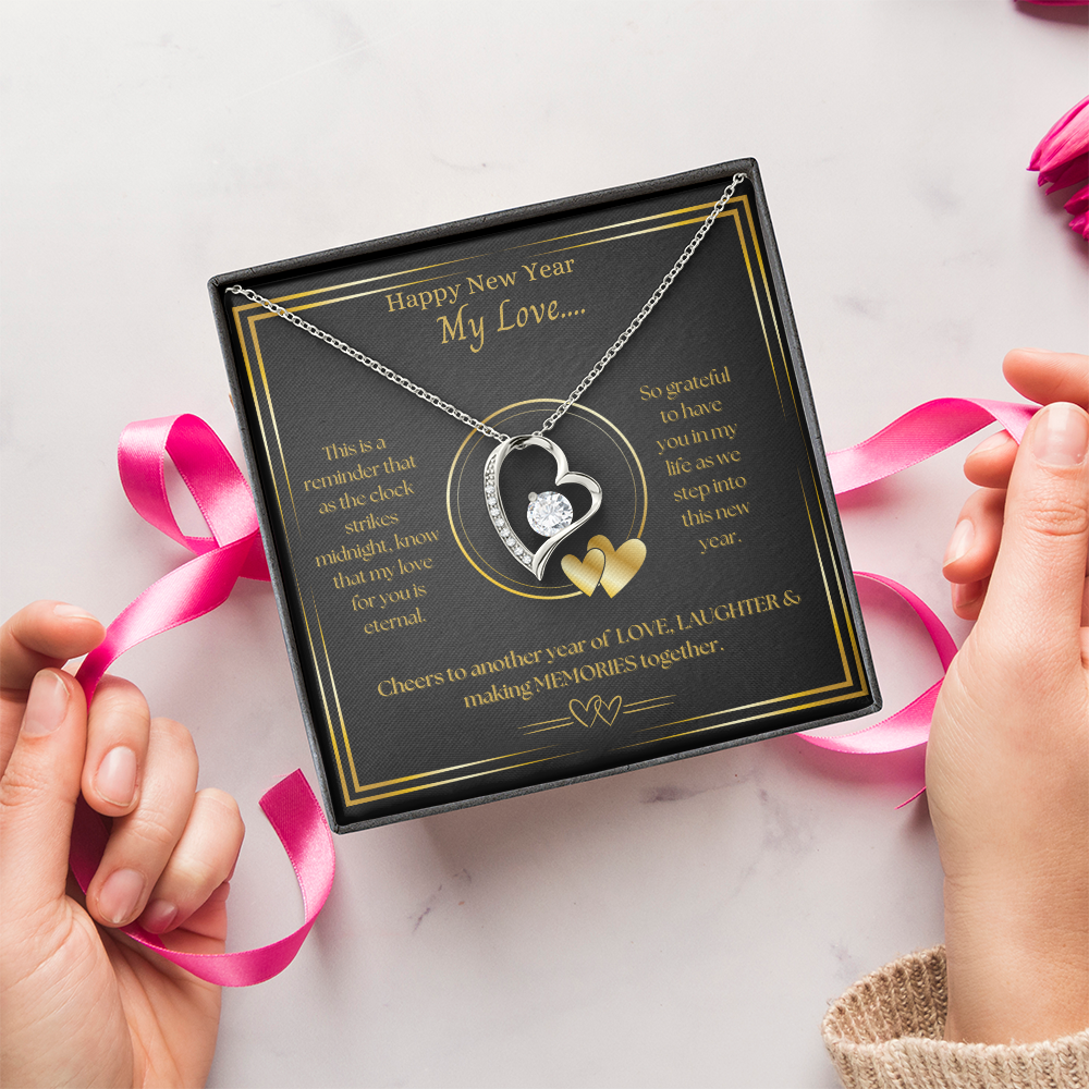 New Years Forever Love Necklace- BLACK