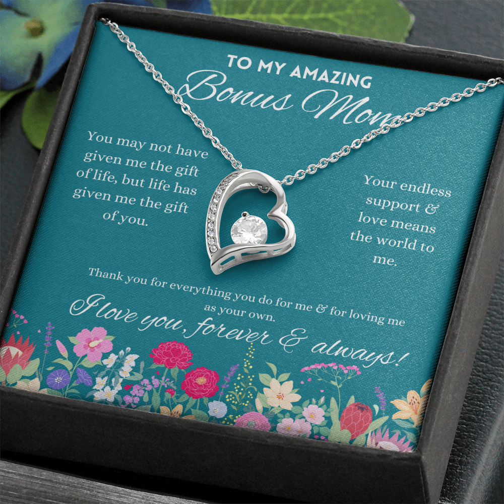 To My Amazing Bonus Mom, Parent Appreciation Day, Mother's Day Necklace