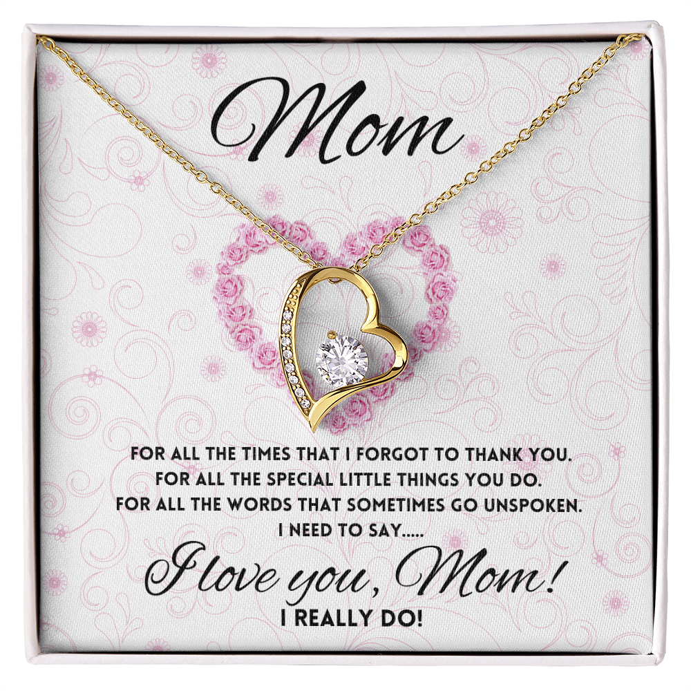 I love you Mom, Parent Appreciation Day, Mother's Day Necklace