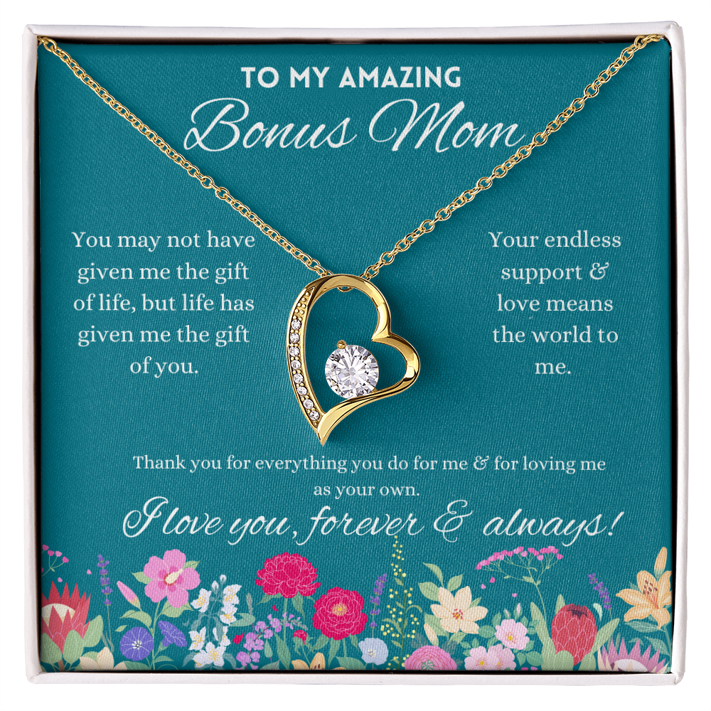 To My Amazing Bonus Mom, Parent Appreciation Day, Mother's Day Necklace