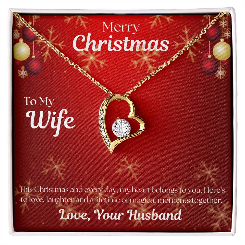To My Wife Forever Love, Merry Christmas Necklace