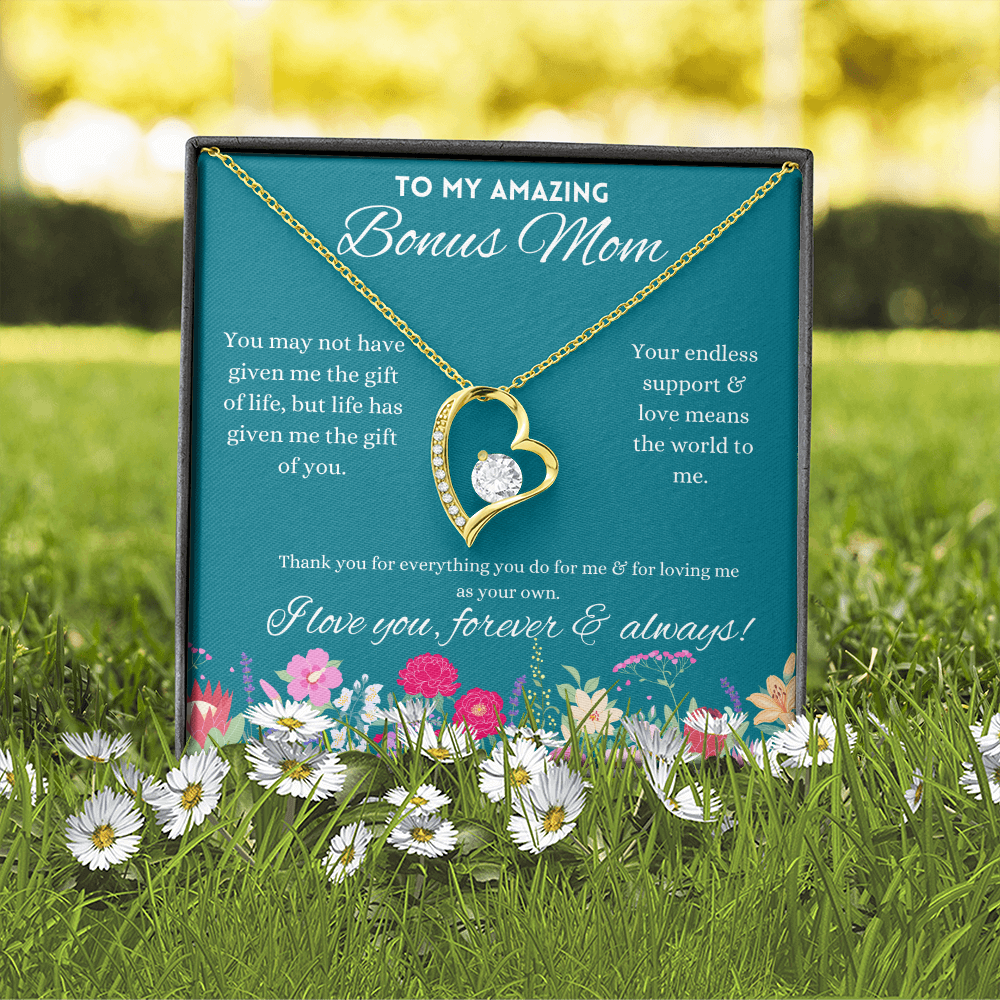 To My Amazing Bonus Mom, Parent Appreciation Day, Mother's Day Necklace