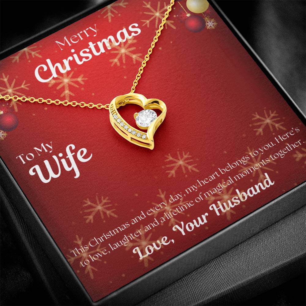 To My Wife Forever Love, Merry Christmas Necklace