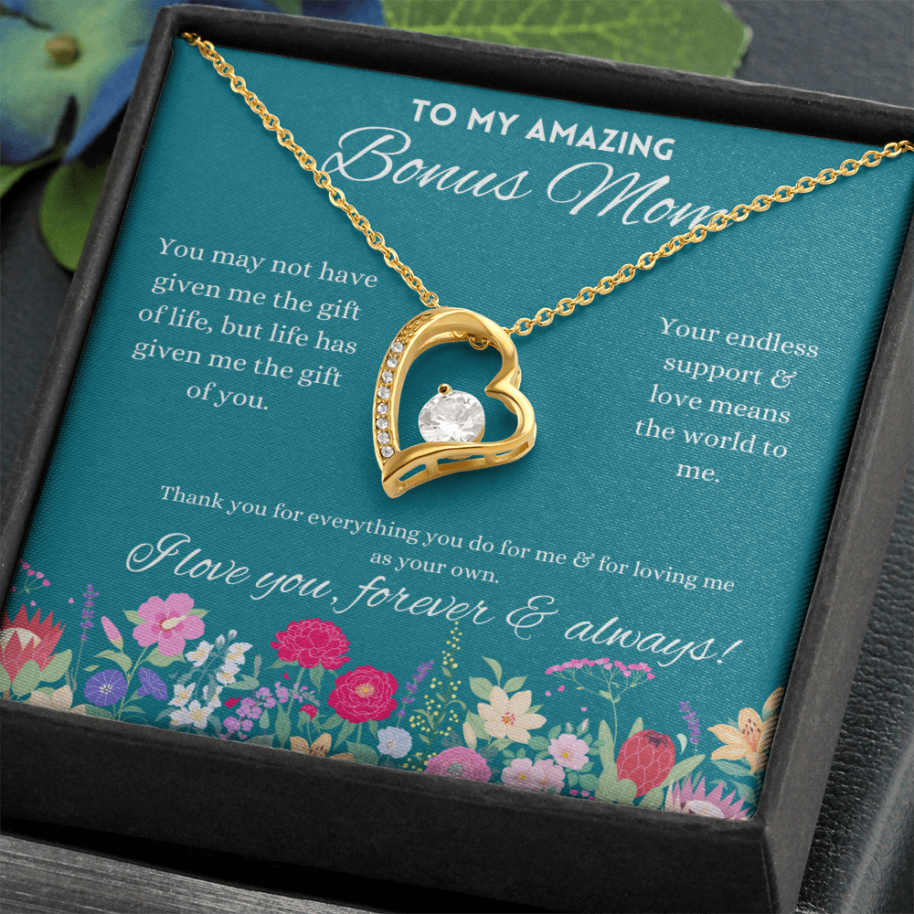 To My Amazing Bonus Mom, Parent Appreciation Day, Mother's Day Necklace