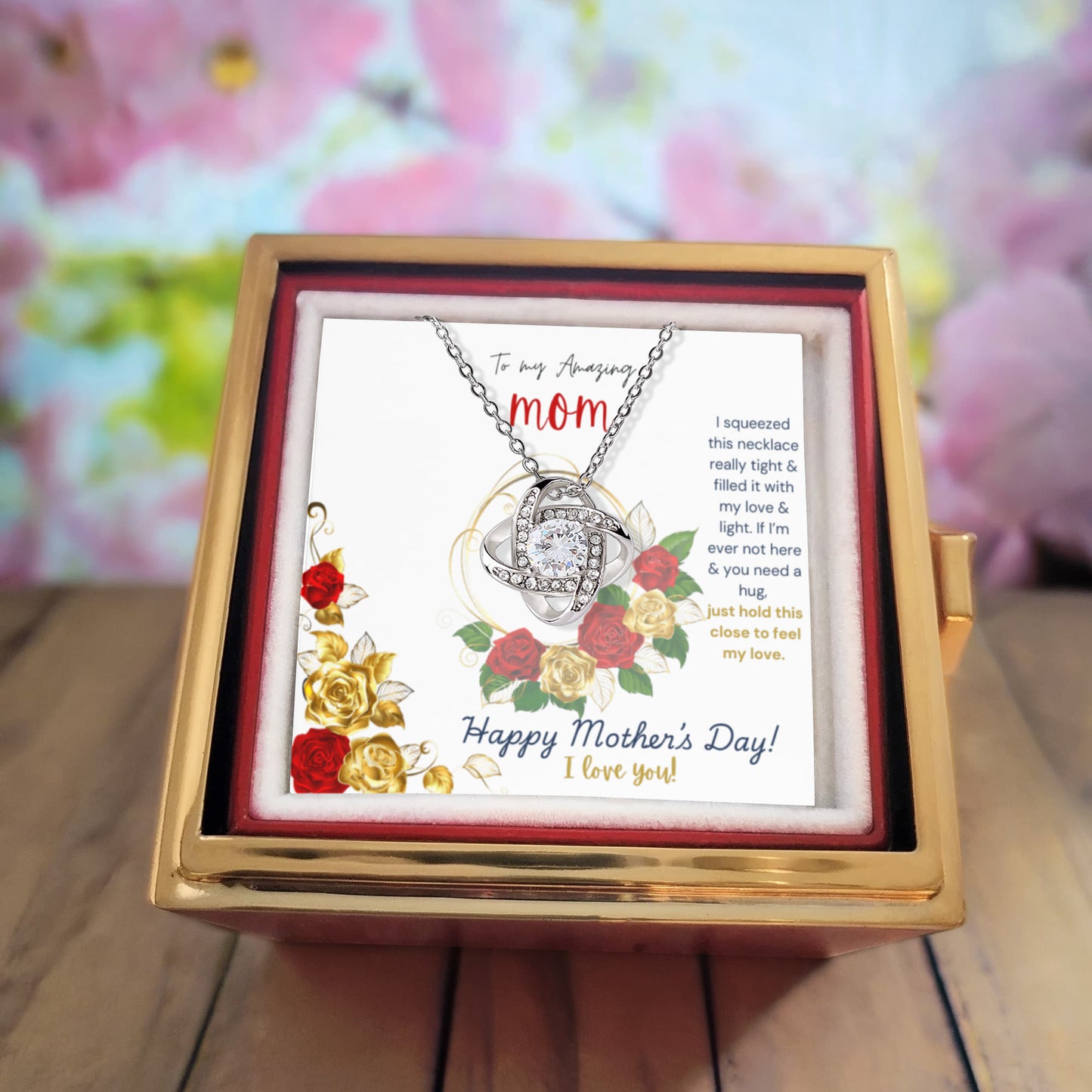 To My Amazing Mom, Elegant Mother's Day Rotating Rose Box