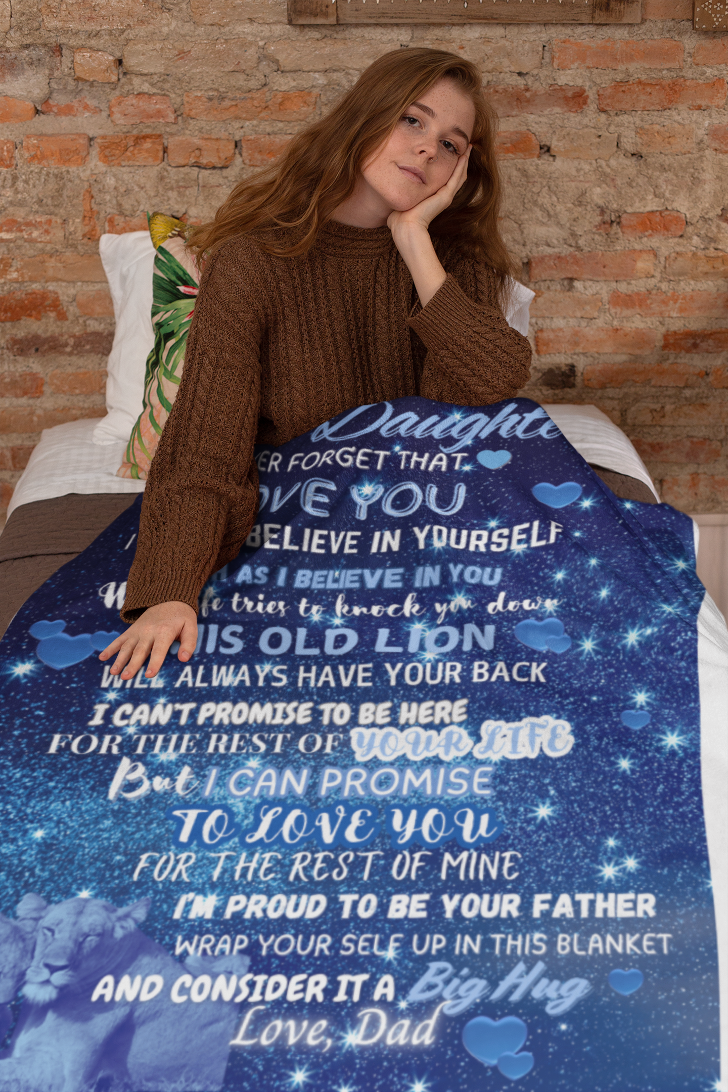 To My Daughter, Never Forget That I Love You, Love Dad. đź’™Velveteen Plush Blanket