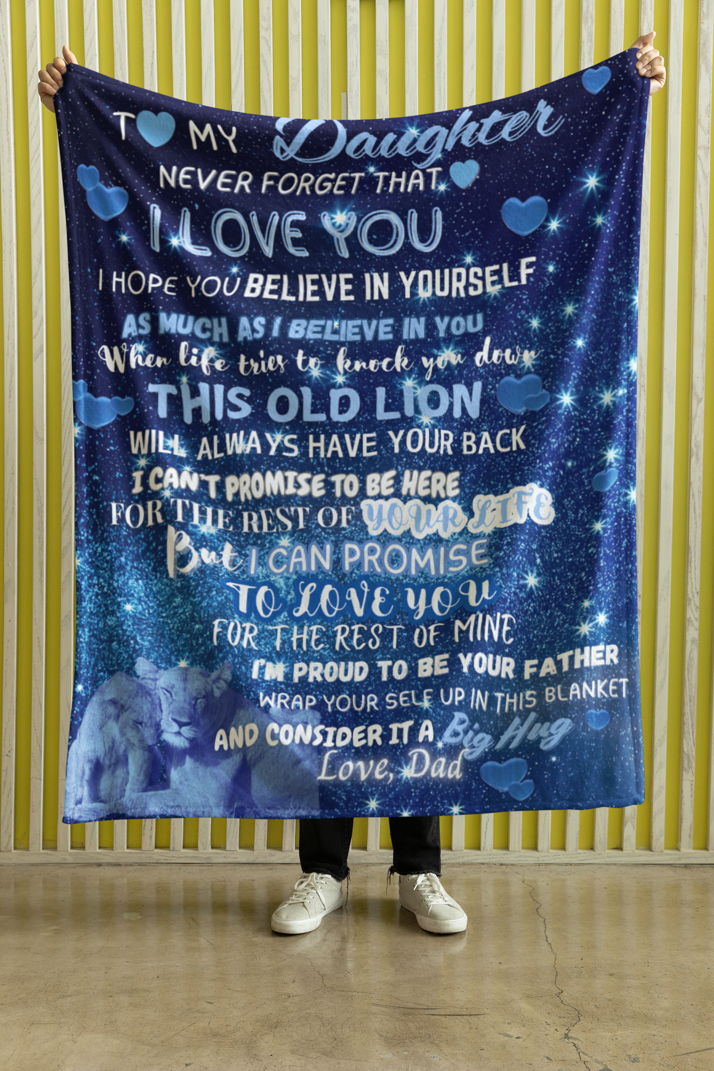 To My Daughter, Never Forget That I Love You, Love Dad. đź’™Velveteen Plush Blanket