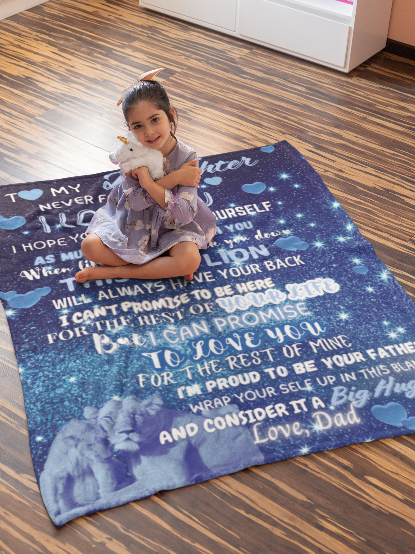 To My Daughter, Never Forget That I Love You, Love Dad. đź’™Velveteen Plush Blanket