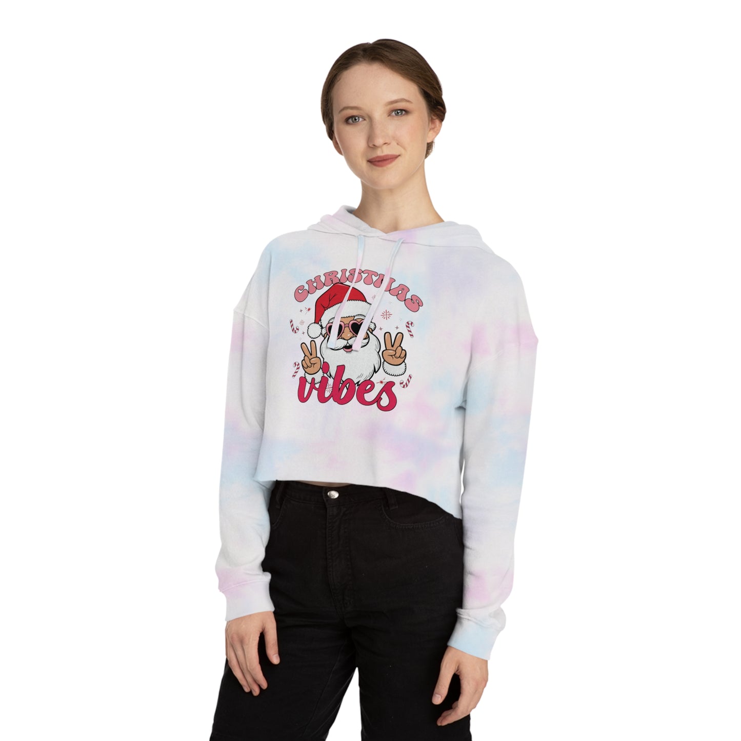 Christmas Vibes Cropped Hoodie