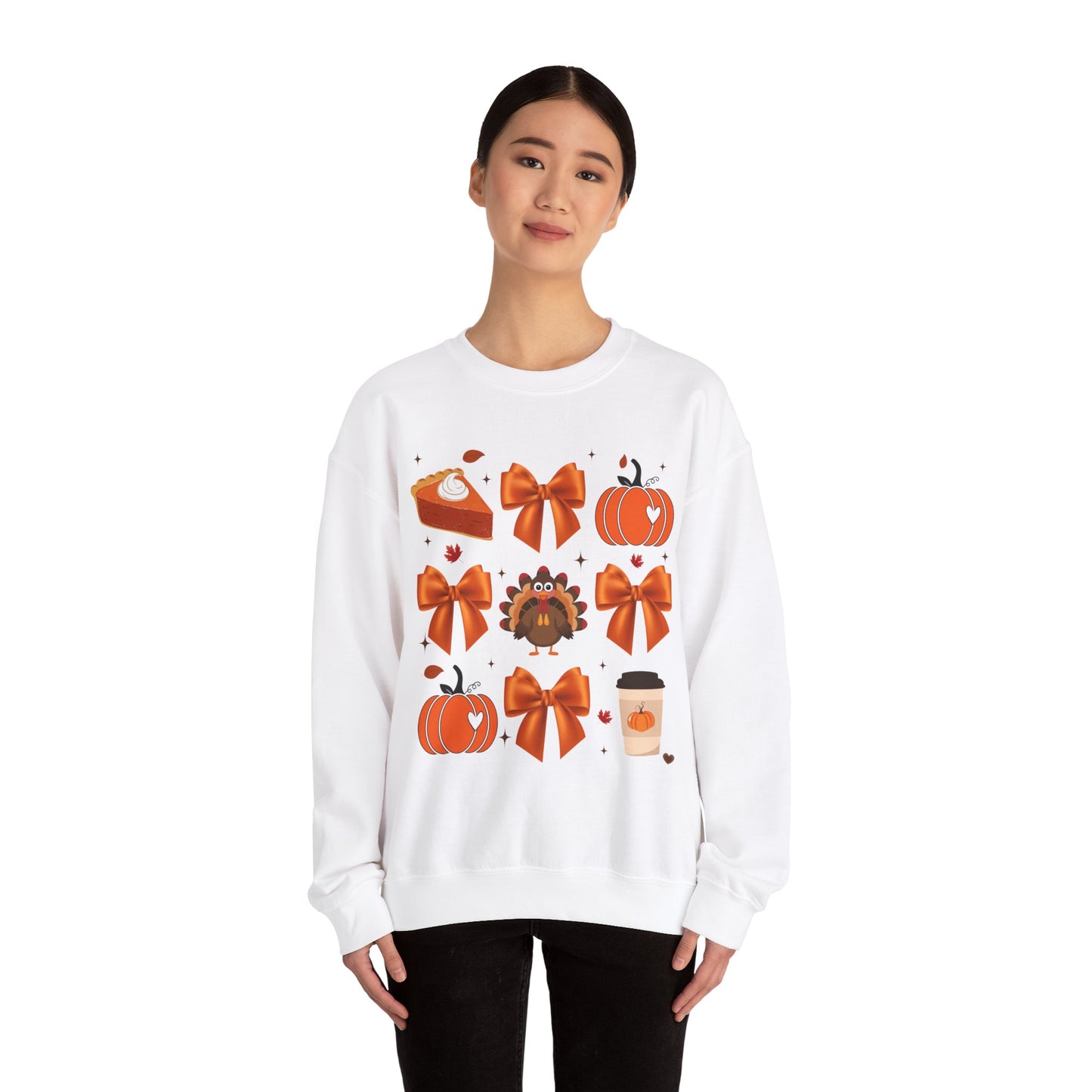 Cute Thanksgiving Bow & Pumpkin Sweatshirt