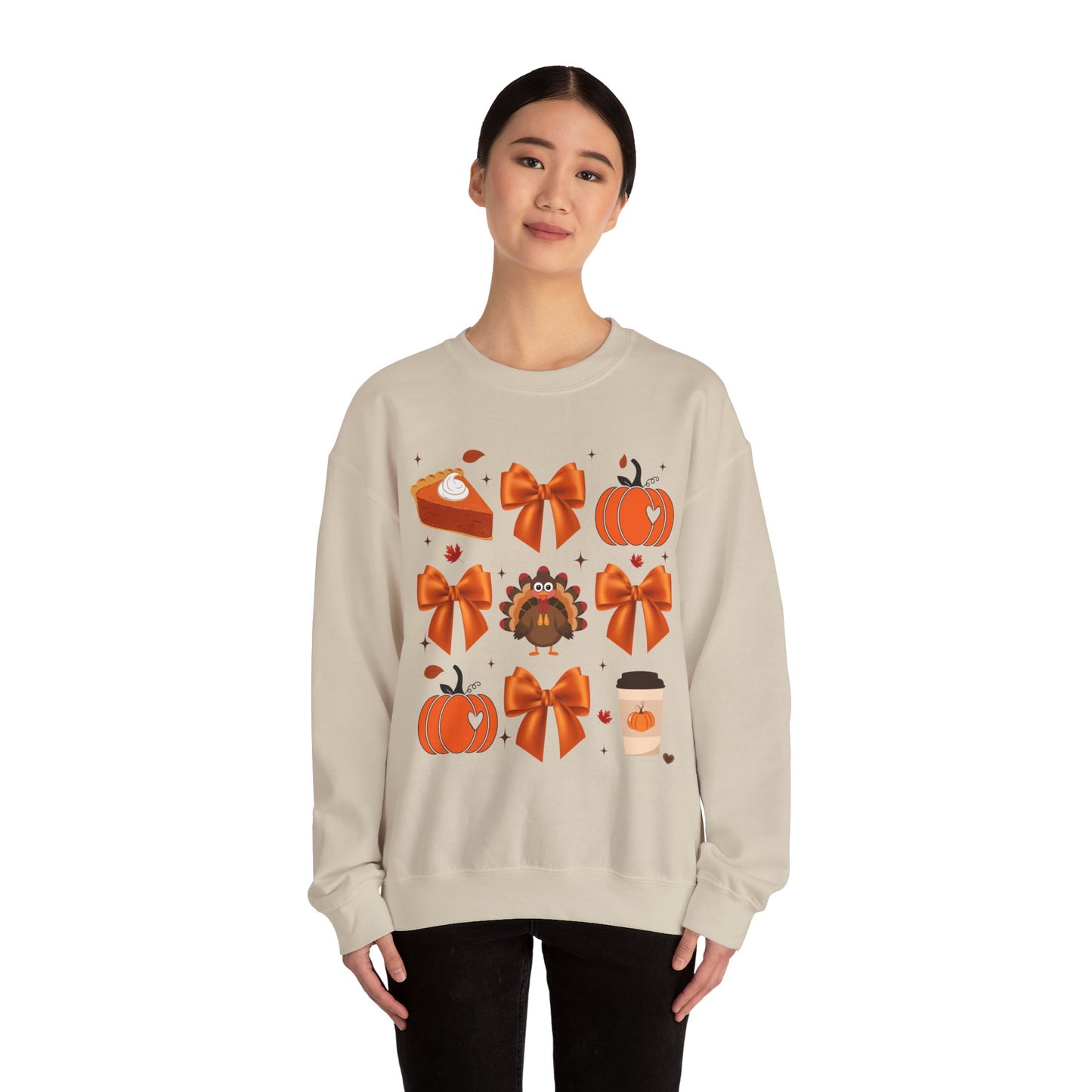 Cute Thanksgiving Bow & Pumpkin Sweatshirt